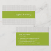 Modern Chic Apple Green Visitenkarte (Vorne/Hinten)