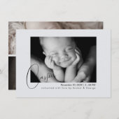 Modern Chic Baby Photo Birth Announcement  Ankündigung (Vorne/Hinten)