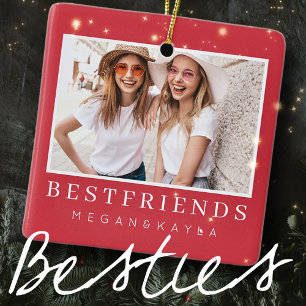 Modern Chic Best Friends BESTE FREUNDIN Foto Keramikornament