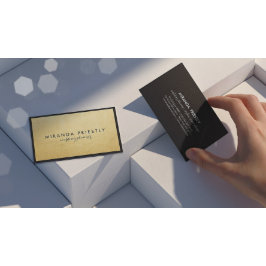 Modern Chic Black and Imitate Gold Foil Luxe Creat Visitenkarte