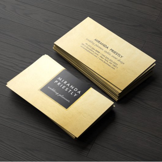 Modern Chic Black and Imitate Gold Foil Luxe Creat Visitenkarte