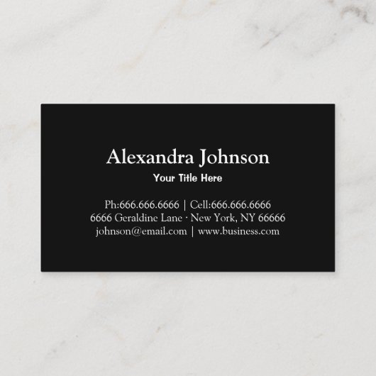 Modern Chic Black Humming Bird Imitate Gold Fossil Visitenkarte (Rückseite)