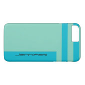 Modern Chic Blue Green Two Way Stripe Individuelle Case-Mate iPhone Hülle (Rückseite (Horizontal))