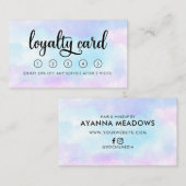 Modern Chic Blue Lila Pink Business Loyalty Card Visitenkarte (Vorne/Hinten)