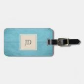 Modern Chic Blue Luggage Tag Gepäckanhänger (Vorderseite horizontal)