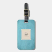 Modern Chic Blue Luggage Tag Gepäckanhänger (Vorderseite vertikal)