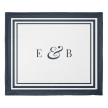 Modern Chic Blue Minimalistisch Custom Monogram Ki