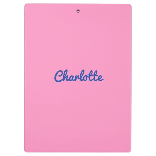Modern Chic Blue Pink Individuelle Name Girly Scri Klemmbrett (Rückseite)