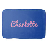 Modern Chic Blue Pink Preppy Individuelle Name Tre Badematte (Vorderseite)