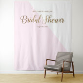 Modern Chic Blush Pink Gold Script Personalisiert Wandteppich (Beispiel)