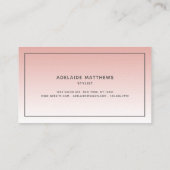 Modern Chic Blush Pink Haarstylist ombre script Visitenkarte (Rückseite)