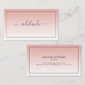 Modern Chic Blush Pink Haarstylist ombre script Visitenkarte (Vorne/Hinten)