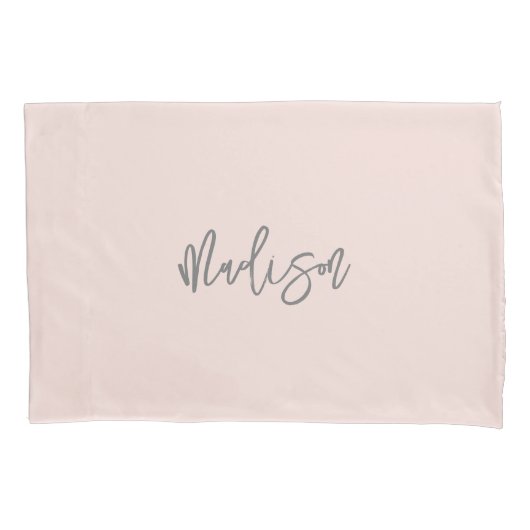 Modern Chic Blush Pink Personalisiert Monogram Nam Kissenbezug (Vorderseite)