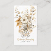 Modern Chic Bohemisch Watercolor Boho Florals Visitenkarte (Vorderseite)