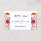 Modern Chic Bohemisch Watercolor Boho Florals Visitenkarte (Rückseite)