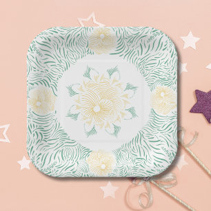 Modern Chic Boho Floral Sweet 16 Geburtstagsparty Pappteller