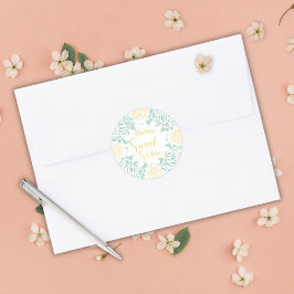 Modern Chic Boho Floral Sweet 16 Geburtstagsparty Runder Aufkleber