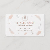 Modern Chic Boho Manicurist Artist Nail Tech Visitenkarte (Vorderseite)