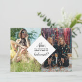 Modern Chic Bridesmaid Vorschlag Modern Collage Einladung (Stehend Vorderseite)