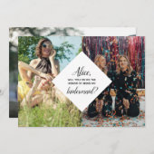 Modern Chic Bridesmaid Vorschlag Modern Collage Einladung (Vorne/Hinten)