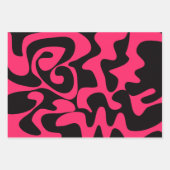 Modern Chic Bright Neon Hot Pink Schwarz-weiß Geschenkpapier Set (Vorderseite 3)