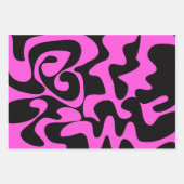 Modern Chic Bright Neon Hot Pink Schwarz-weiß Geschenkpapier Set (Vorderseite 2)