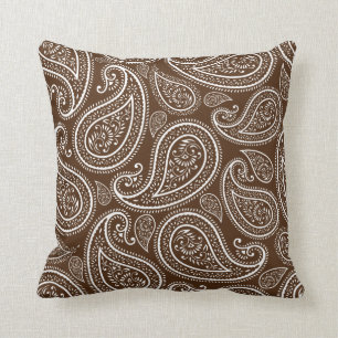 Modern Chic Brown Paisley Kissen