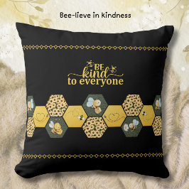 Modern Chic Bumble Bee Sunflower Accent Kissen