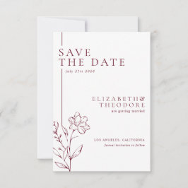 Modern Chic Burgundy Elegant Wedding Save The Date