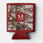Modern Chic Burgundy Foto Collage Keepake Dosenkühler (Vorderseite)