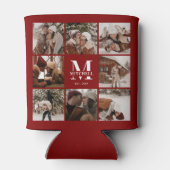 Modern Chic Burgundy Foto Collage Keepake Dosenkühler (Rückseite)