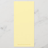 Modern Chic Butter Yellow Floral Wedding Menu Menükarte (Rückseite)