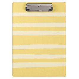Modern Chic Butter Yellow Striped  Klemmbrett
