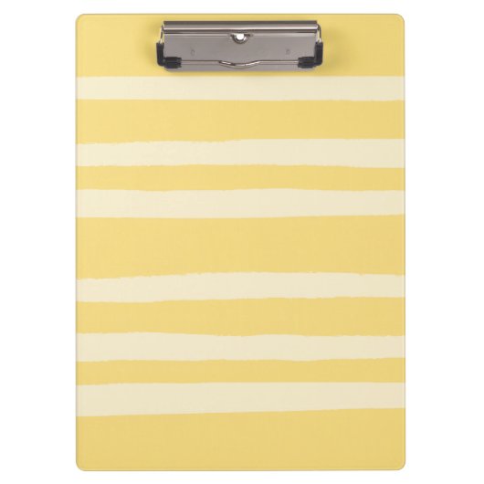Modern Chic Butter Yellow Striped Klemmbrett (Vorderseite)