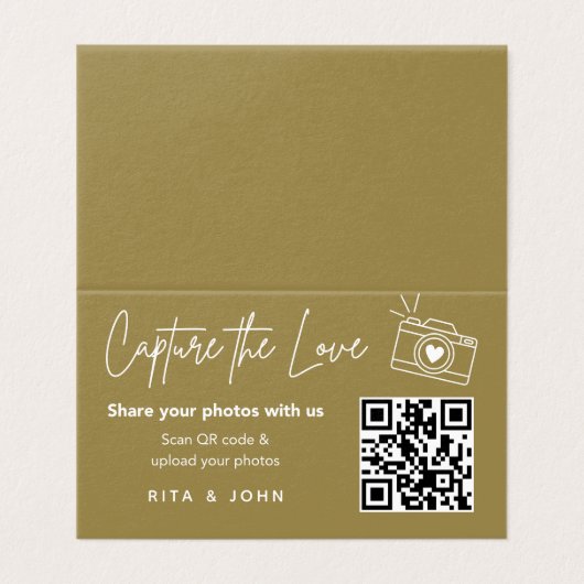 Modern Chic Capture The Love QR code Folded Card (Außenseite Aufgefaltet)