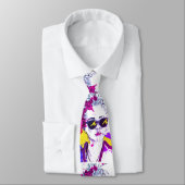 Modern Chic Colorful Hand Drawn Face Krawatte (Gebunden)