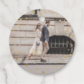 Modern Chic Confetti Gold Foil Wedding Danke F Geschenkanhänger (Rückseite)