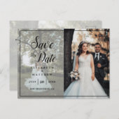 Modern Chic Couple Wedding Picture Save the Date Einladungspostkarte (Vorne/Hinten)