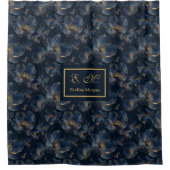 Modern Chic Custom Name Floral Shower Curtain Duschvorhang (Vorderseite)