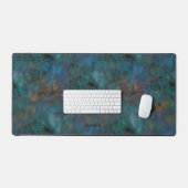Modern Chic Dark Green Blue Tie Dye Name Custom Schreibtischunterlage (Tastatur & Maus)