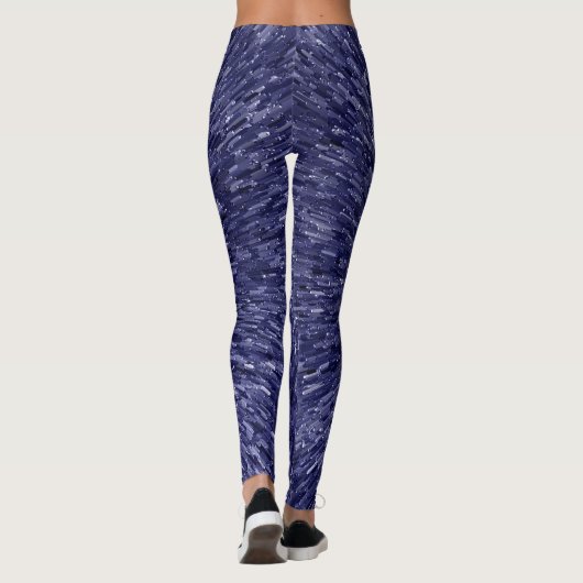 Modern, chic design in dark blue, glitter effect leggings (Rückseite)