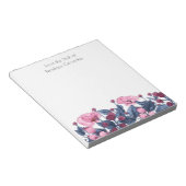 Modern Chic Dusty Blau und Rosa Floral Notizblock (angewinkelt)