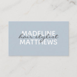 Modern Chic Dusty Blue Hair Stylist Name Visitenkarte