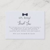 Modern Chic Dusty Blue Oh Boy Bogen Danke Begleitkarte (Vorderseite)