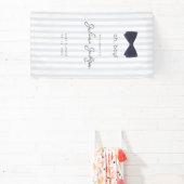 Modern Chic Dusty Blue Oh Boy Bow Willkommen Banner (InSitu)
