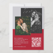 Modern Chic Editorial Deep Red Photo Wedding Einladung (Rückseite)