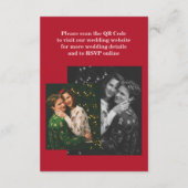 Modern Chic Editorial Deep Red Wedding Begleitkarte (Rückseite)