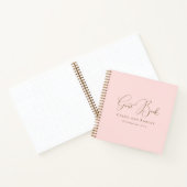 Modern Chic Elegant Blush Pink Wedding Guest Book Notizblock (Innenseite)