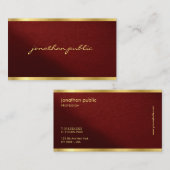 Modern Chic Elegant Gold Text Typography Script Visitenkarte (Vorne/Hinten)