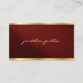 Modern Chic Elegant Gold Text Typography Script Visitenkarte (Vorderseite)